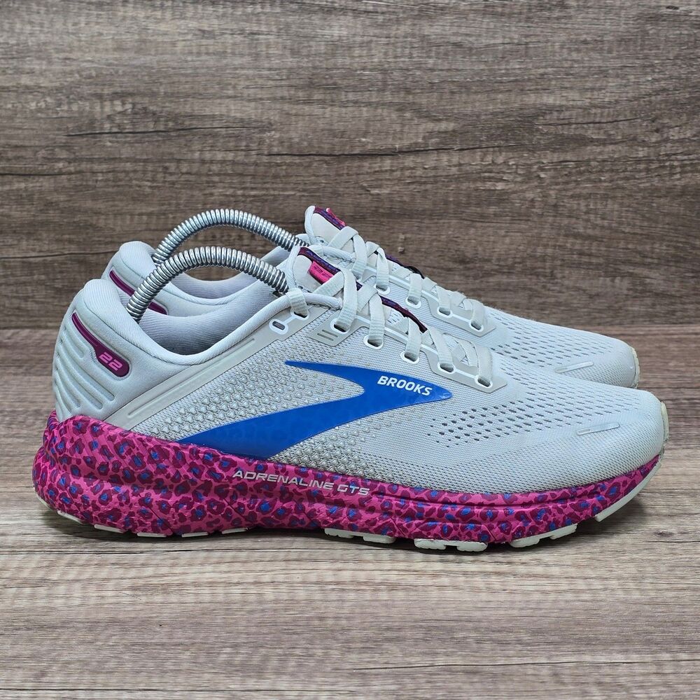 Brooks Adrenaline GTS 22 Women's Sz 10.5 B Light Gray Pink Shoes READ DESCRIPTIO - Picture 1 of 11